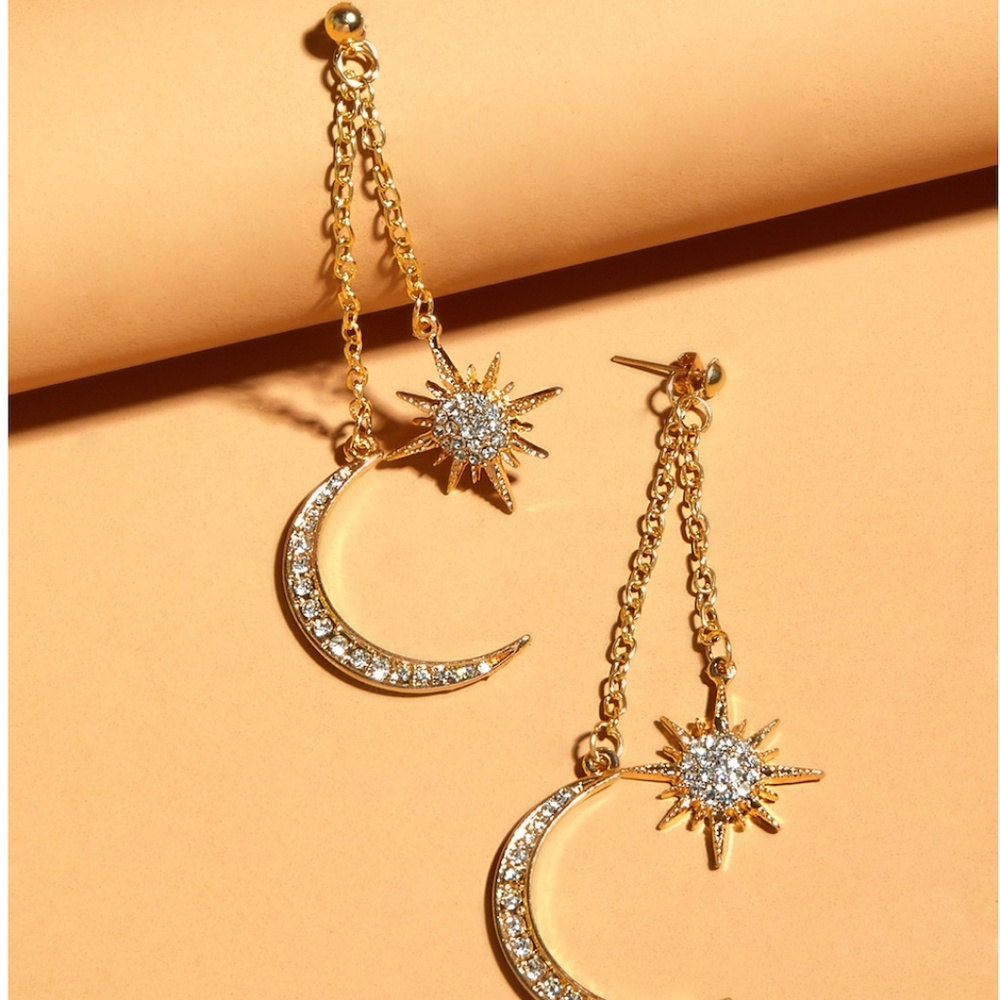 Crystal Moon/Star Earrings